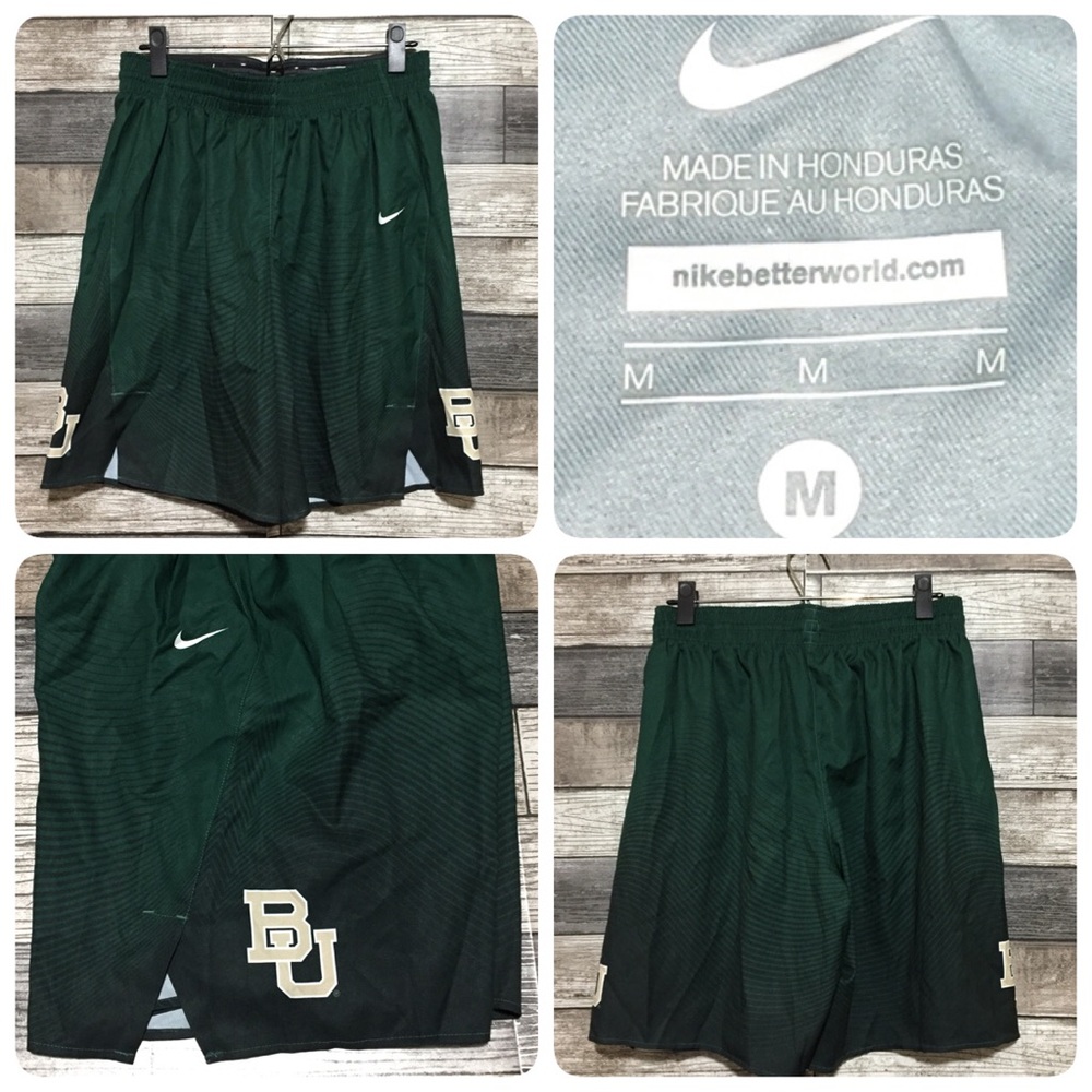 Nike Baylor University Basketball Shorts Men’s M Green (Inseam 9) Lightweight
